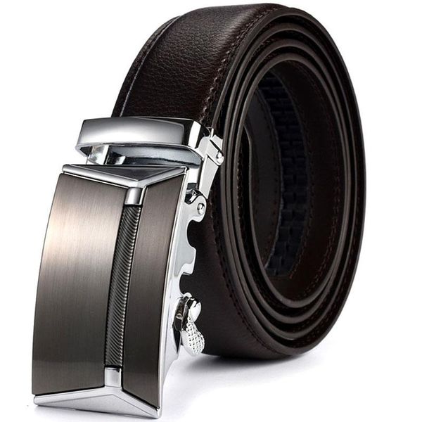 

belts men's jeans automatic buckle cowhide real genuine leather belt waistband strap men 140 150 160 170 180cm, Black;brown