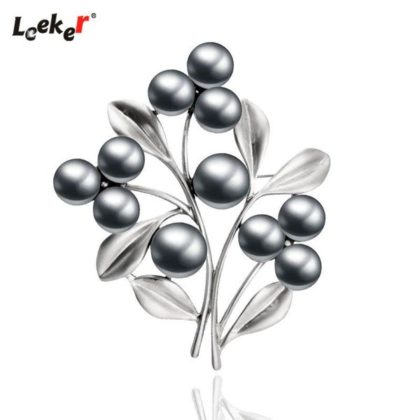 

pins, brooches leeker women vintage pins with big gray imitation pearls female jewelry accessories 096 lk7