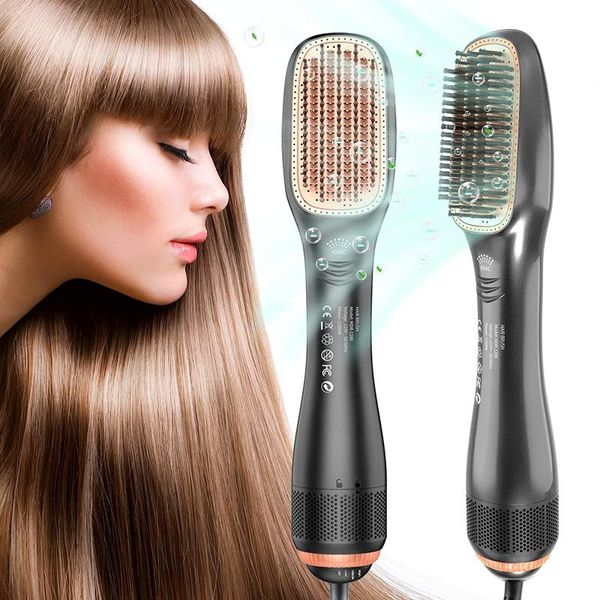 

electric hair brushes 2 in 1 ceramic dryer straightener brush 1200w ionic straightening blow with comb for home salon and travel