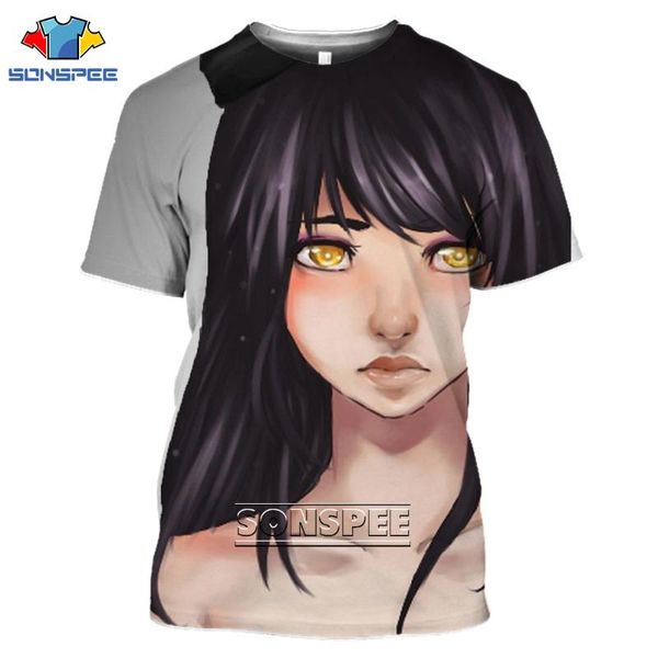 

men's t-shirts sonspee ruby ose anime men women 3d t-shirt fight summer loli girl kawaii harajuku fashion casual short sleeve o-neck to, White;black