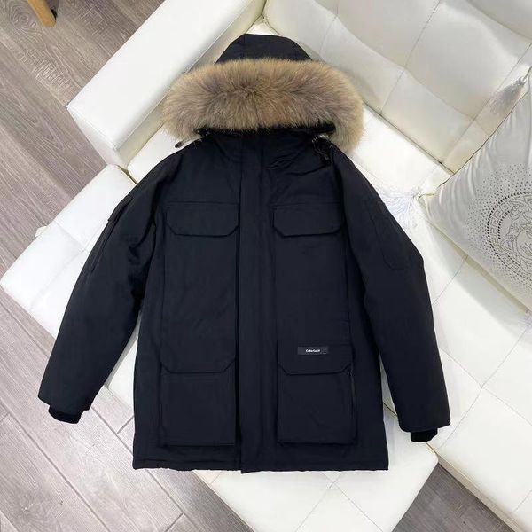 

mens down jackets casual winter coats outdoor feather keep warm coat outerwear hooded cold protection windproof black