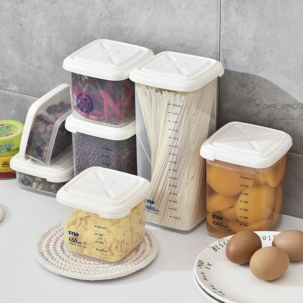 

storage bottles & jars noodle box household kitchen plastic container rectangular dry foods preserve
