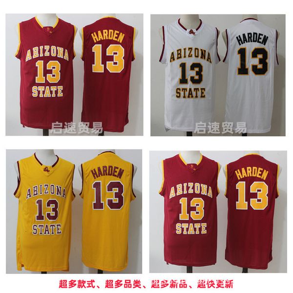 

university of arizona 13 harden white red yellow ncaa embroidered basketball jersey, Gray