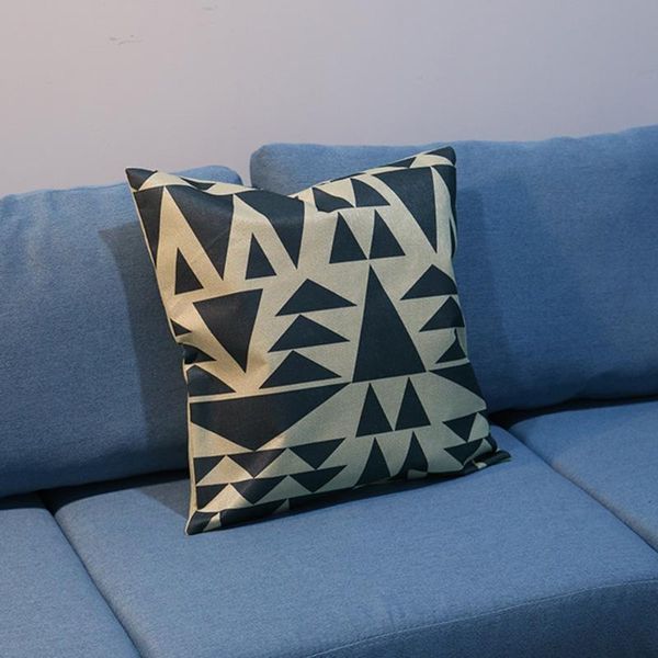 

pillow case creative yellow geometric linen pillowcase cushion cover decorative home sofa decoration