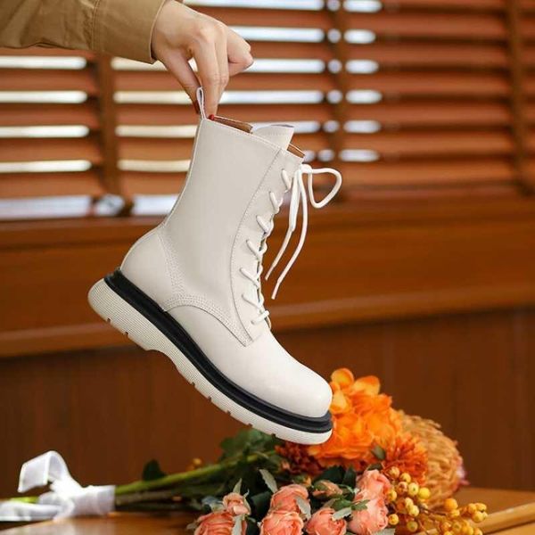 

boots 2021 autumn and winter fashion leather women's shoes, Black