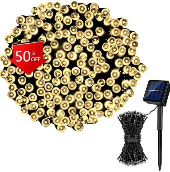 

solar lamps led light outdoor for garden waterproof lighting 9.5m 12m 22m fairy lights holiday decoration battery