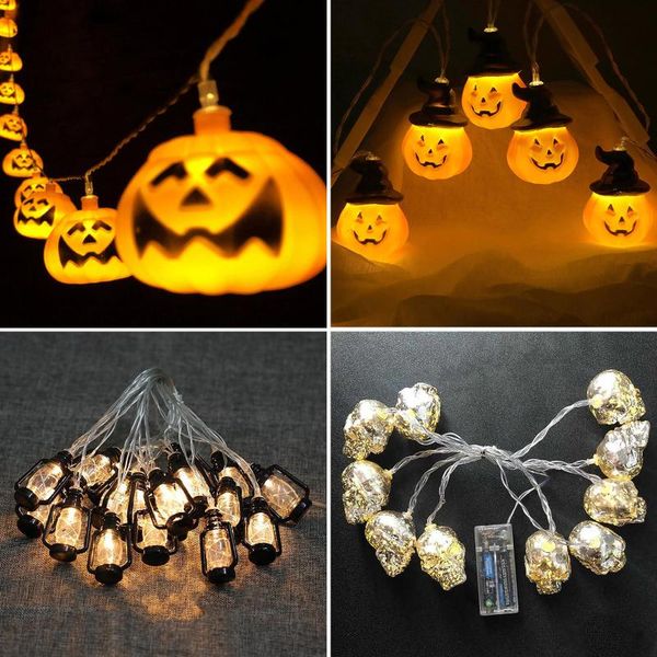 

strings 1.5m 10 led halloween pumpkin spider bat skull string light lamp home garden party outdoor decoration lantern #4