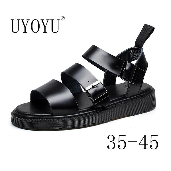 

sandals genuine leather cowhide beach shoes summer outdoor men women sport zapatos mujer sneakers sandalias hombre, Black