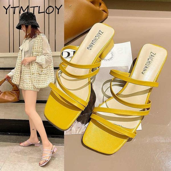 

sandals and slippers women's temperament all-match summer 2021 thick thin fashion korean, Black