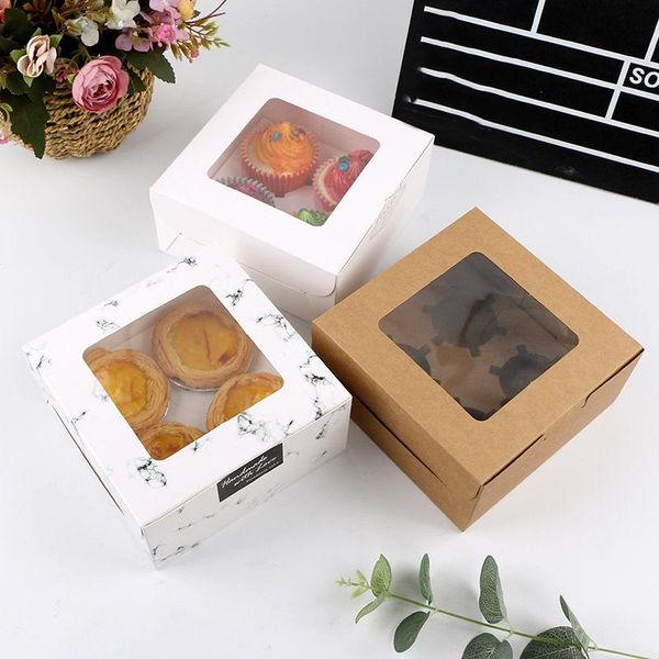 

2/4/6 hole packaging paper box cake cupcake muffin bags kraft party supplies gift boxes pastry wrap