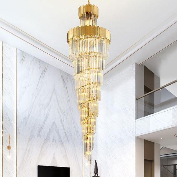

chandeliers yoogee luxury stair chandelier modern led living room crystal lamp for big house lobby loft lighting decoration