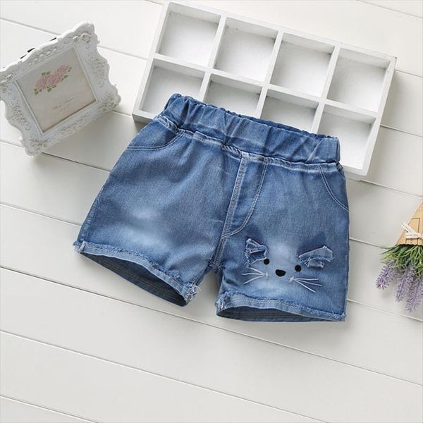 

summer fashion girls soft denim pocket short jeans pants baby casual trousers kids childrens clothing for 2 12, Black