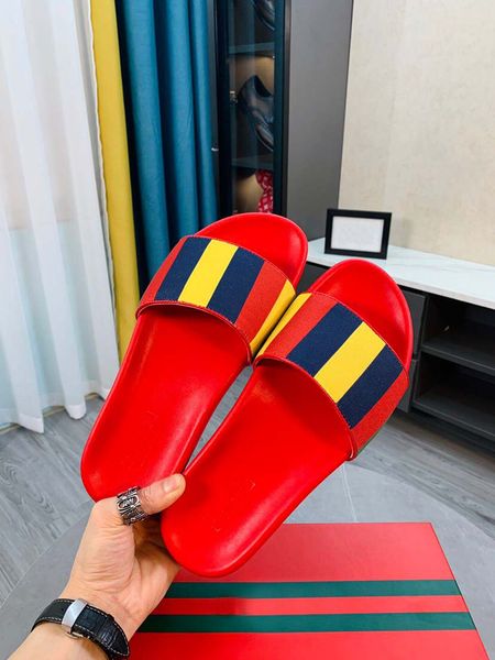 

women's sandals slippers embroidery floral brocade flip flops luxuries striped beach genuine leather with box, Black