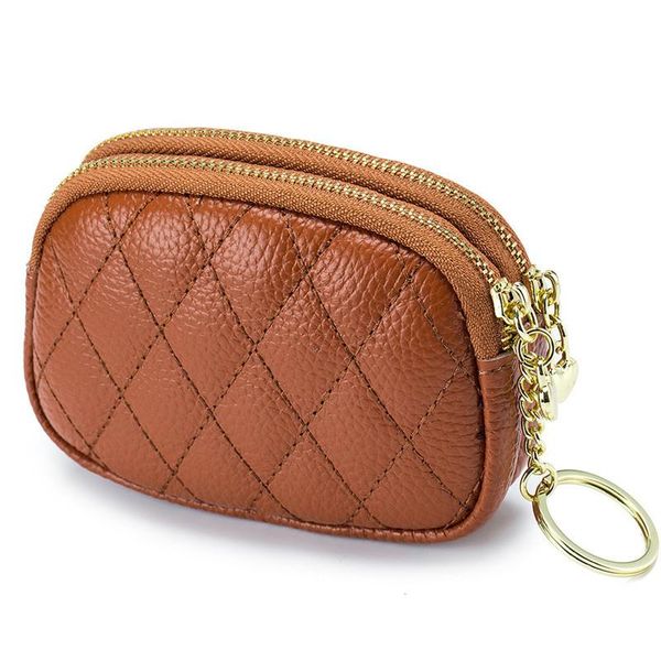 

purse woman wallet change genuine leather coin purses small pocket rfid blocking card holder women mini money bag, White