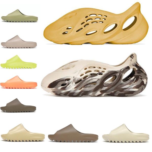 

slippers for men women kanyee slides resin pure bone foam runner cream clay moon grey mineral blue ochre westt sandals kw designers slide 36, Black