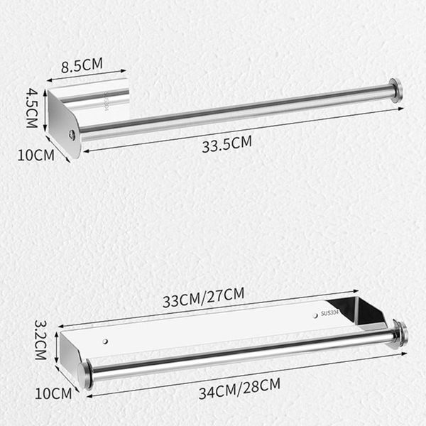 

toilet paper holders 304 stainless steel kitchen towel rack non-perforated roll holder cling film hanger square