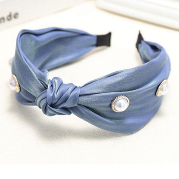 

women trendy hair ornament wide pearls hairband knot solid headband adults headwear hoop turban1
