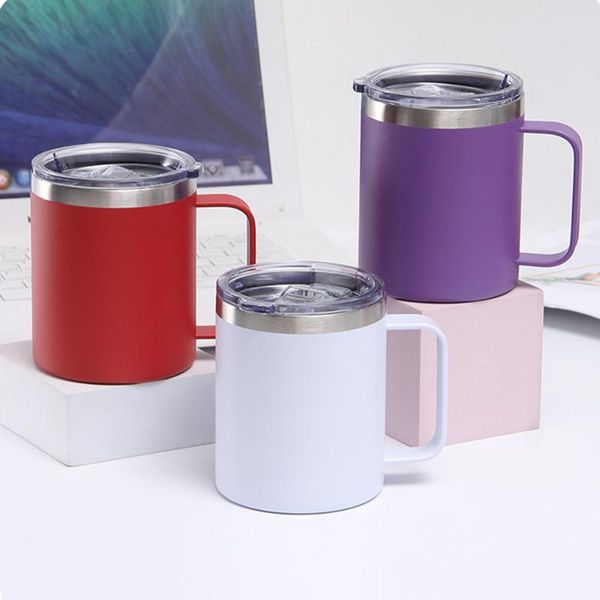 

water bottles 12oz stainless steel coffee mug cup with handle vacuum insulated tumbler travel bottle beer thermo dropship