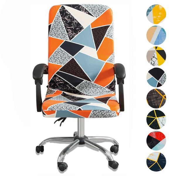 

elastic stretch office chair slipcovers geometric printed computer cover spandex anti-dirty rotatable armchair protector covers