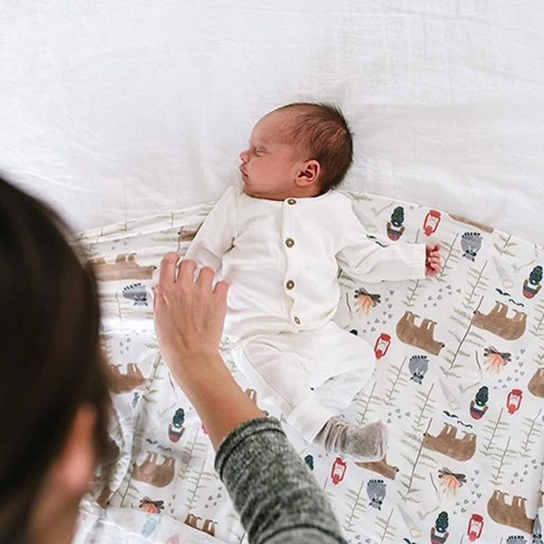 

2pcs born infant baby receiving blanket + hat printing sleeping swaddle wrap u7ee blankets & swaddling