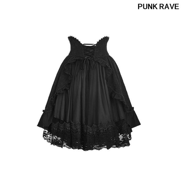 

skirts fashion lolita bow slim fit invisible zipper bubble jacquard petty skirt gothic spring women black punk rave wlq-082bqf