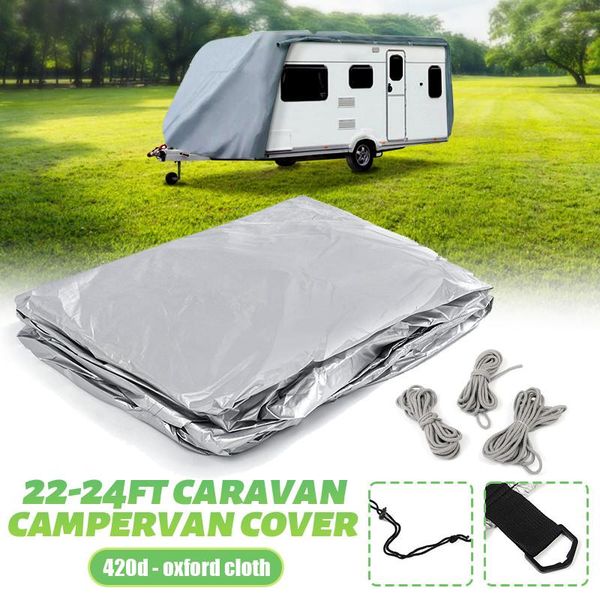 

parts 300d oxford cloth caravan towing cover universal reflective strip protector covers dustproof waterproof 22-24ft