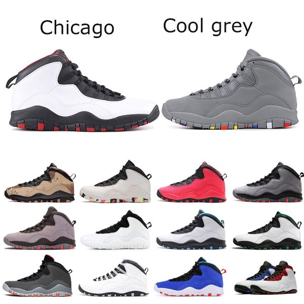 

jumpman 10 10s mens basketball shoes chicago light smoke grey drake ovo black white wings streel grey tinker men sport sneakers us 7-13