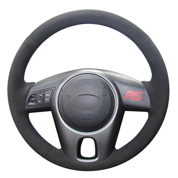 

steering wheel covers black suede diy hand-stitched car cover for kia forte 2009-2014 soul 2010-2013 rio 2009-2011