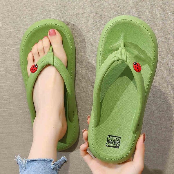 

slippers 2021 thick soled platform 3.5cm flip flops summer shoes indoor outdoor sandals non slip thong casual, Black