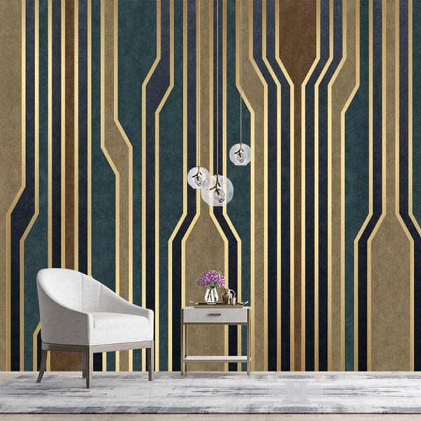 

wallpapers custom 3d po wallpaper modern minimalist abstract geometric lines living room sofa tv background wall papier peint mural