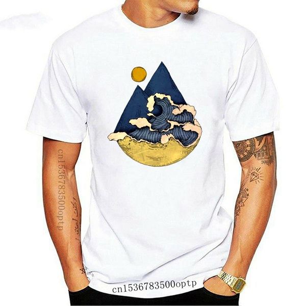 

men's t-shirts mountain abstract view print mans tee shirt cotton t-shirt short sleeve boyfriend's simple style, White;black