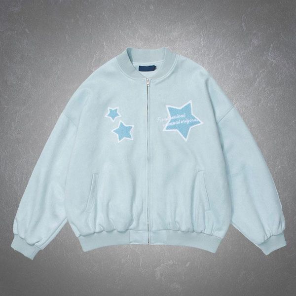 

men's jackets five star letter embroidery baseball jacket men korean style hip hop streetwear varsity couple casual college, Black;brown