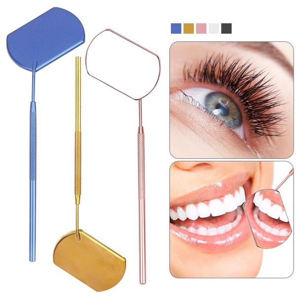 

false eyelashes 1 pc magnifying checking eyelash extension makeup mirror stainless steel handle beauty tool for grafting tools