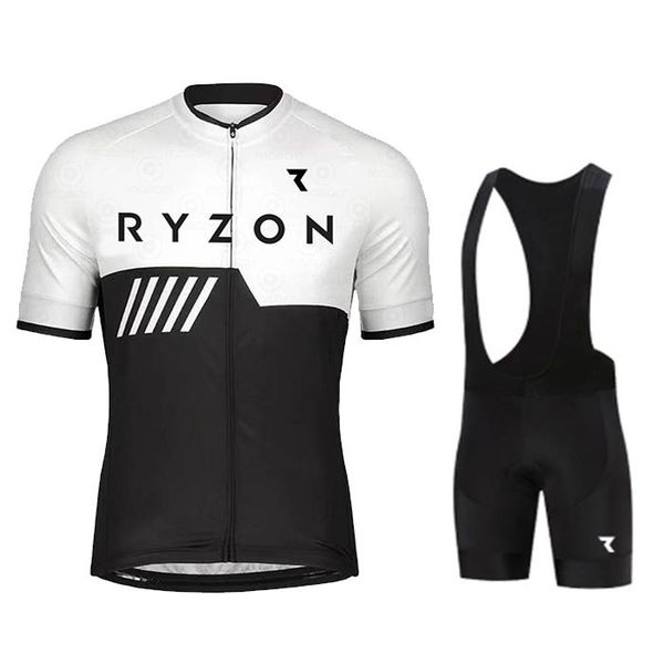 

racing sets 2021 ryzon pro men's cycling jersey summer breathable clothing bicycle team short sleeve, Black;blue