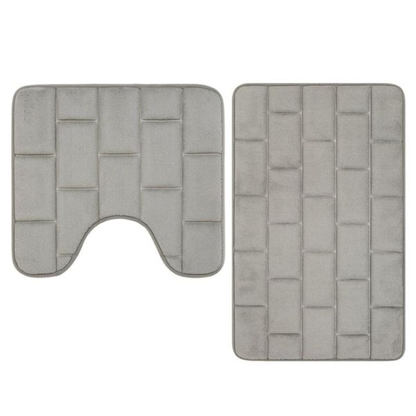 

cushion/decorative pillow 2pcs/set coral fleece bath mat non-slip toilet mats set water absorbent rugs brick 3d door entrance floor carpet