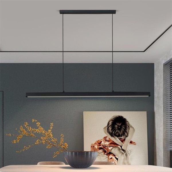 

pendant lamps classic black strip modern led lights fashion design solid aluminum hanging kitchen dining bar lighting fixtures