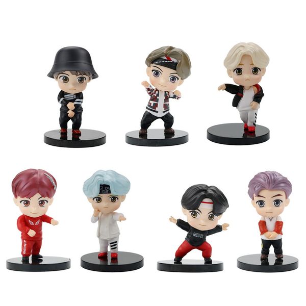 

7pcs/lot 4g 5g 6g 7g tiny tan action figure bann boys toys group model kpop star funs a.r.m.y pvc birthday gifts
