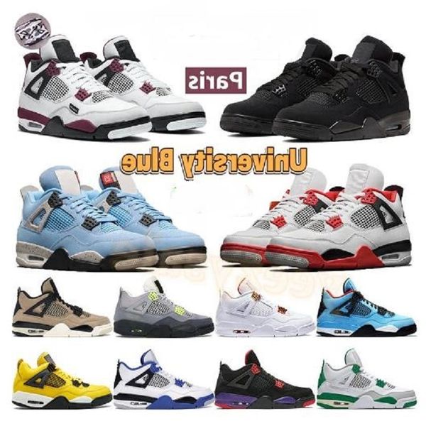 

man high 4 4s basketball shoes white oreo shimmer black cat university blue bred trainers pure money metallic purple orange men women7gbp2qz