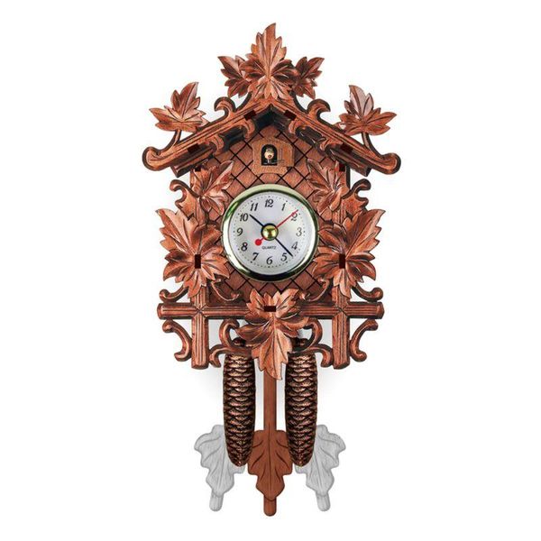 

wall clocks antique wooden cuckoo clock bird time bell swing alarm watch home restaurant decoration