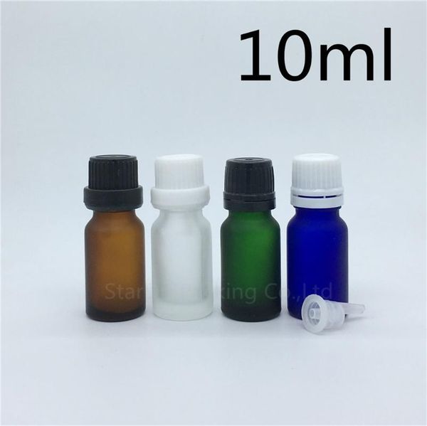 

travel bottle 10ml green blue amber transparent frosted glass bottle, vials essential oil with tamper evident cap 12pcs storage bottles & ja