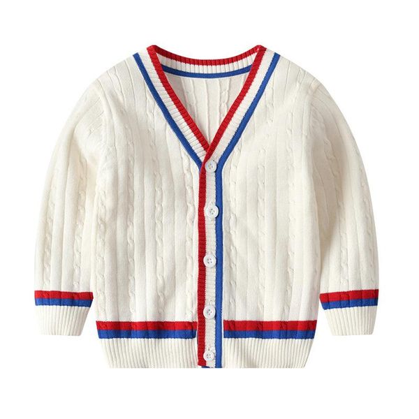 

cardigan v-neck flax cotton sweater in autumn and winter of 2021, Blue