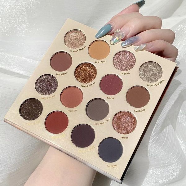 

eye shadow 16 color shimmer glitter eyeshadow palette beauty makeup professional blendable pigment colorful shadows