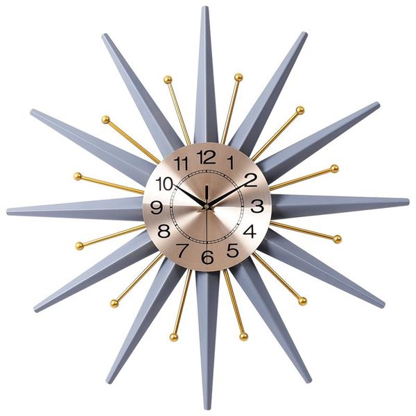 

wall clocks nordic clock metal large mechanism watch living room creative modern luxury silent duvar saati gift fz332