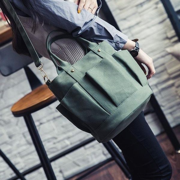 

shoulder bags autumn and winter casual simple one-shoulder messenger bag women2021 european american style student canvas handbag women