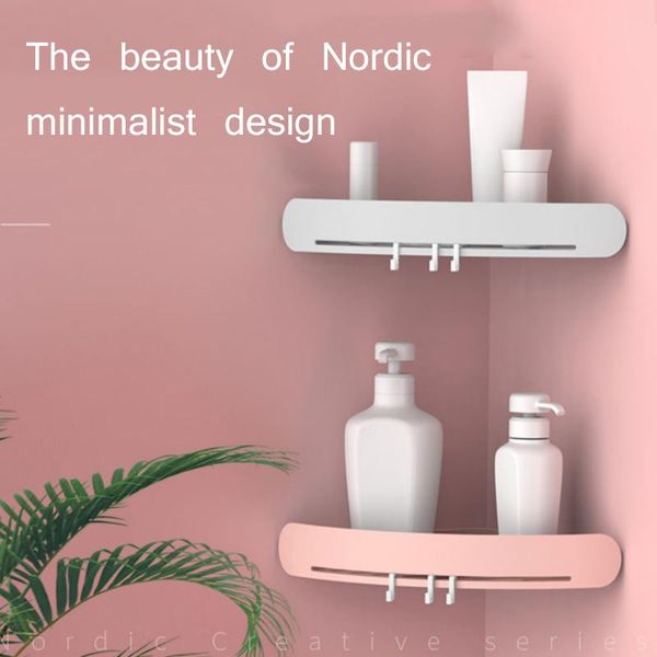 

simple wall-mounted triangular abs floating shelf brackets waterproof storage home bathroom decoration accessories sets other decor