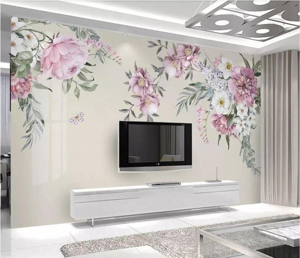 

wallpapers floral for living room modern wallpaper minimalist tv background papier peint mural 3d wall paper flooring
