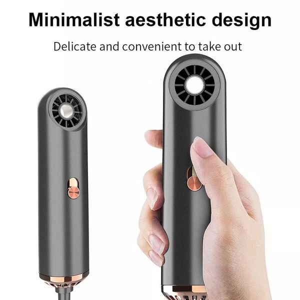

portable mini leafless hair dryer temperature control hairdryer travel blow machine wall-mounted with wind mouth electric brushes