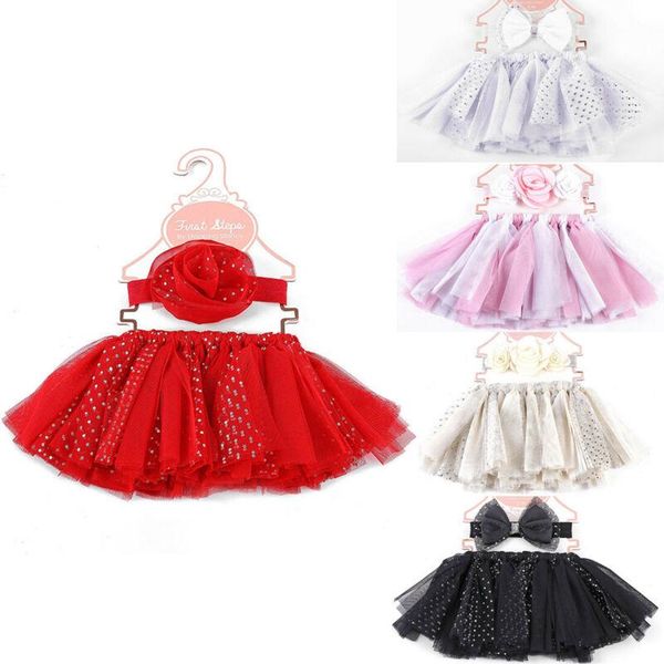 

infant born baby kids girl mesh tutu skirt+headband pography prop po skirts