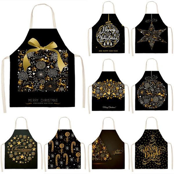 

aprons women kitchen apron christmas golden black gift pattern for master