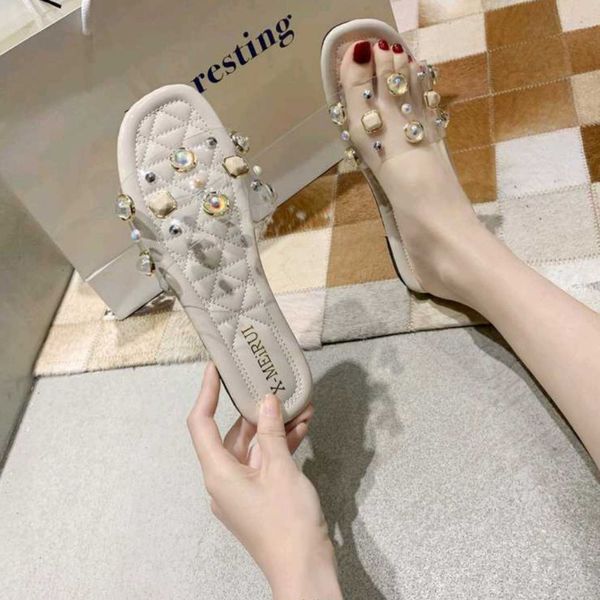 

summer transparent slippers womens jelly sandals fashion rivet beach women slippers ladies platform luxury shoes new 2021, Black